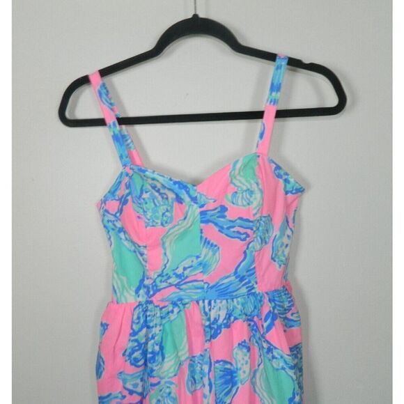 LILLY‎ PULITZER Dress Size 2  Pink Pout Barefoot Princess Seashell Cotton - Picture 5 of 12